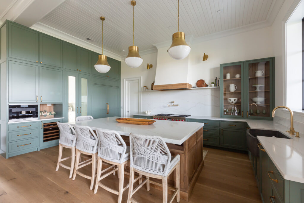 new kitchen addition, with green walls and modern furniture in charleston, SC