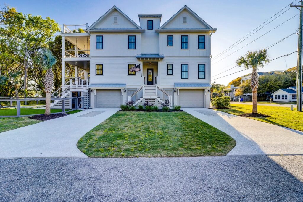 beautiful tan home with green lawn - Home Renovation Architect, charleston sc