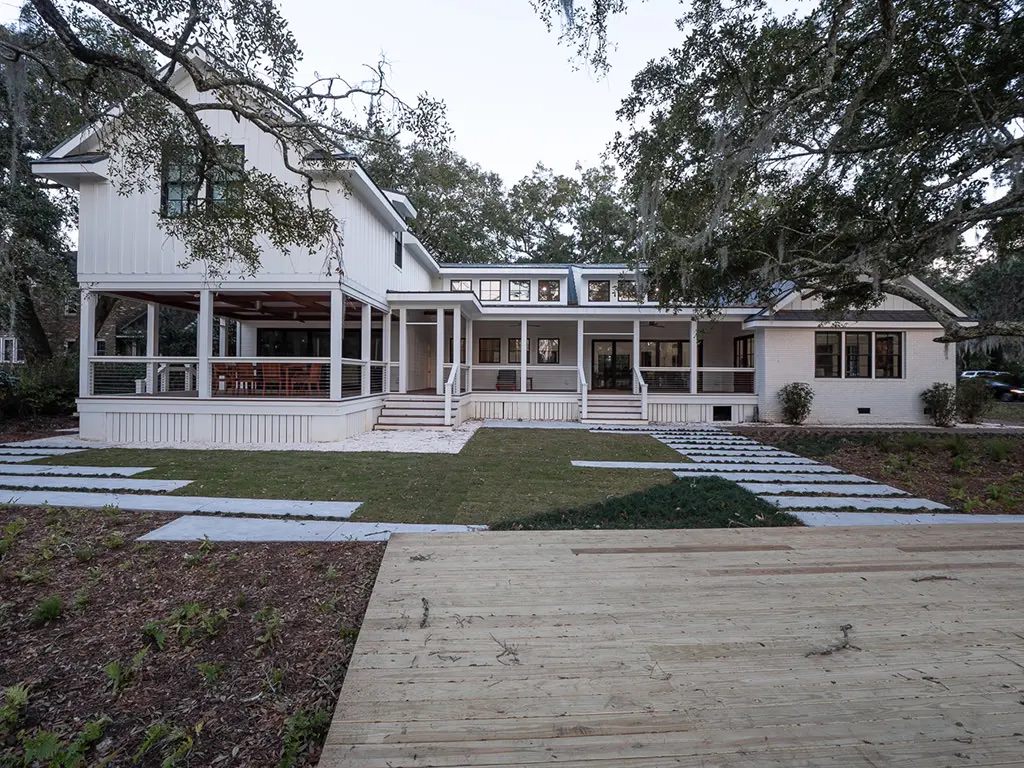 back of beautiful white home - Home Renovation Architect, charleston sc