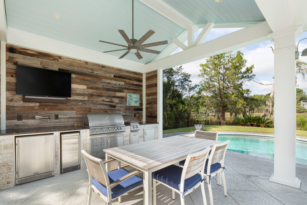 pool deck, table and chairs - Home Renovation Architect, charleston sc