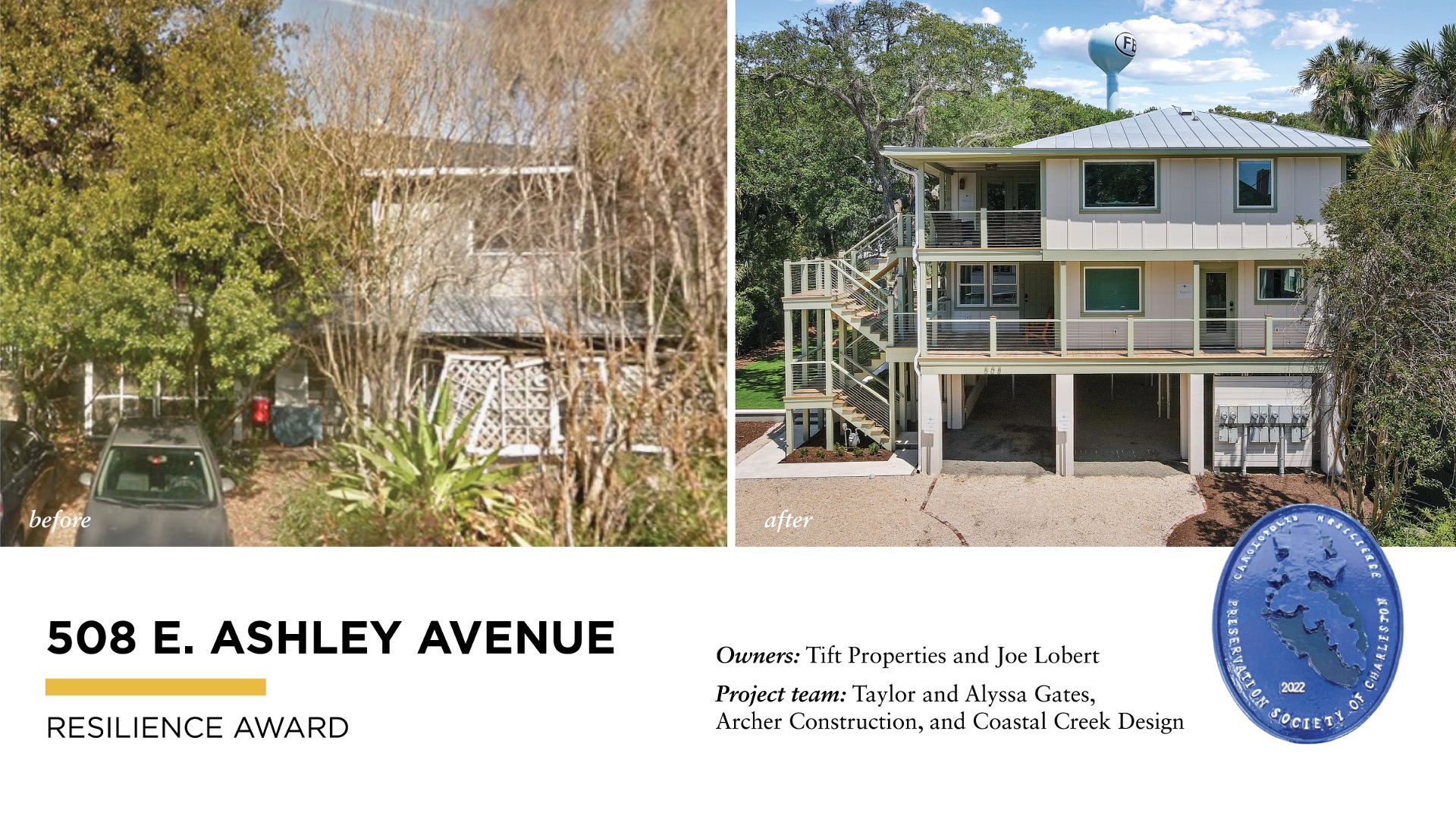 before and after of a big home renovation - award winning architects, Charleston, SC