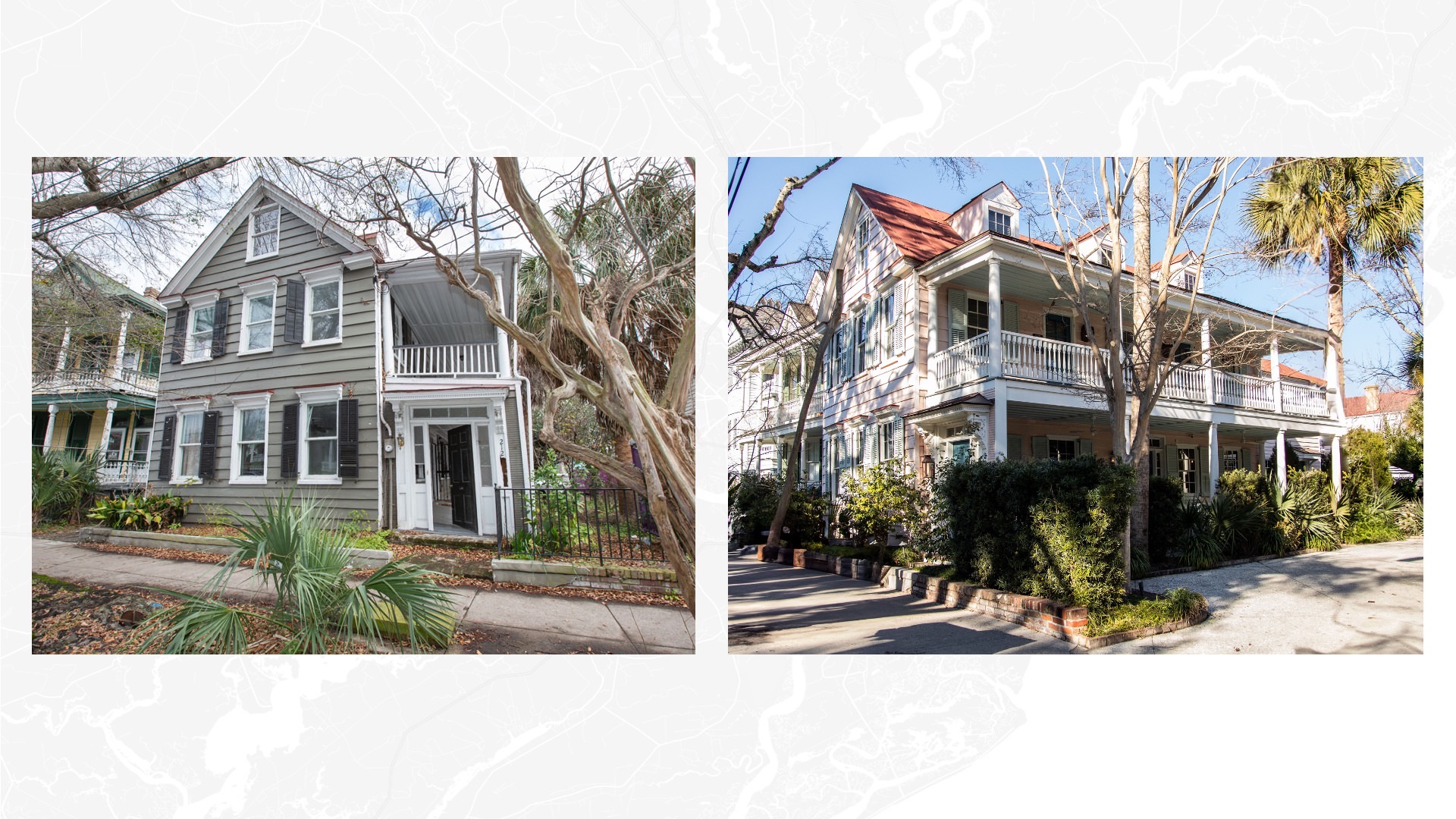 two homes side by side that have been fully renovated - award winning architects