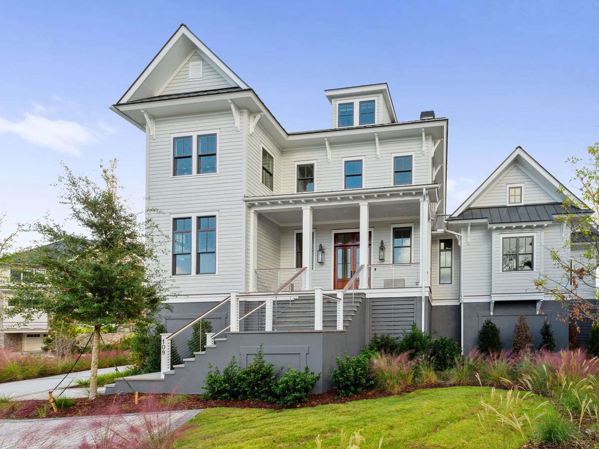 beautiful white home on daniel island - charleston architects