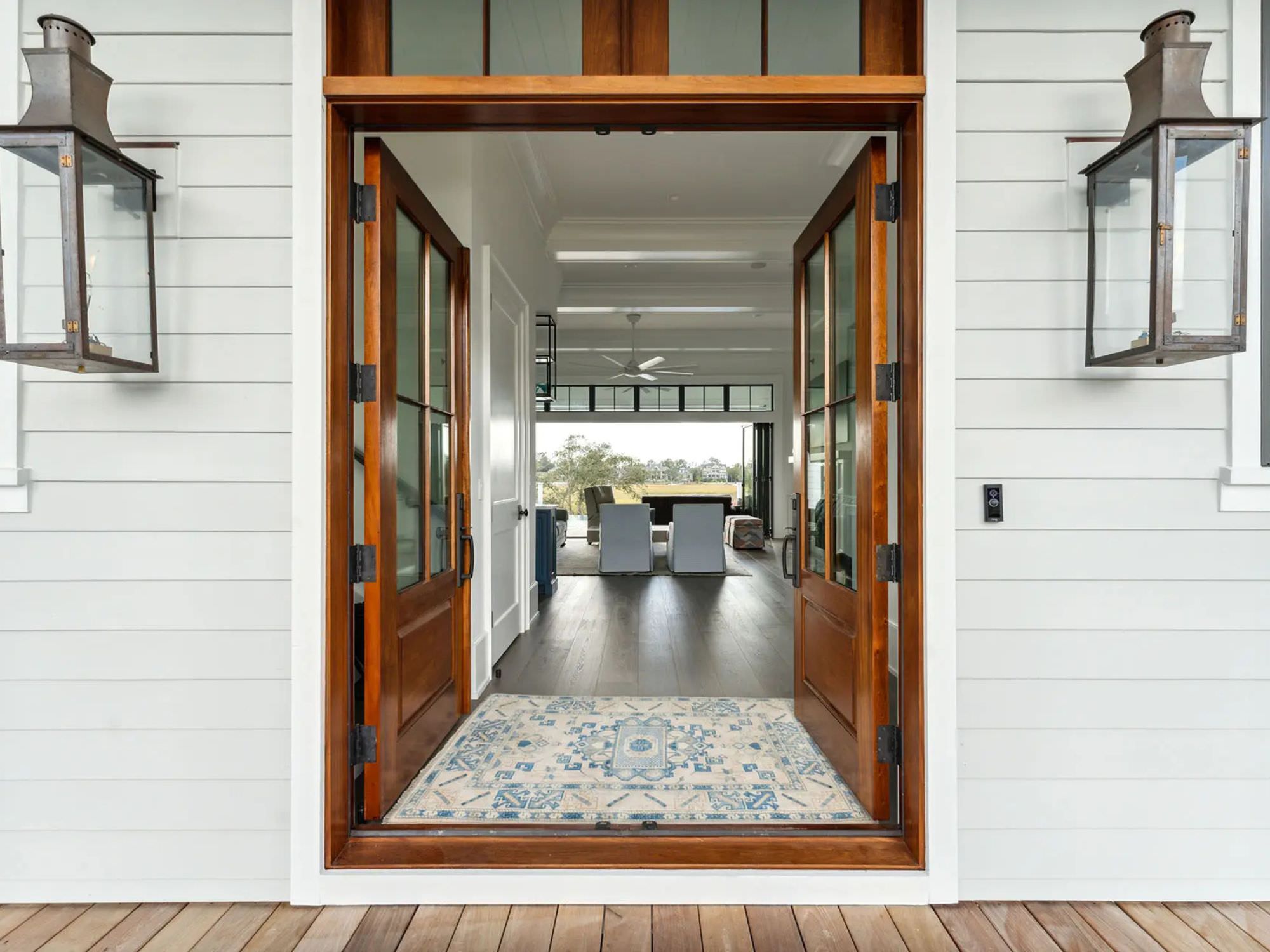 front door opened up looking through beautifully furnished home