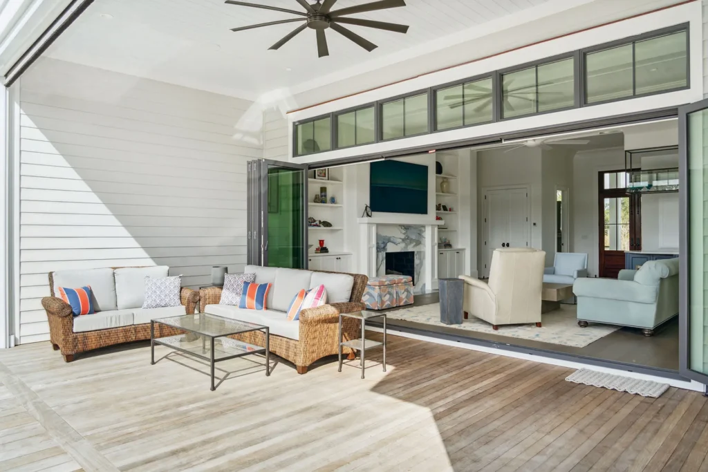 beautiful porch furniture on a deck