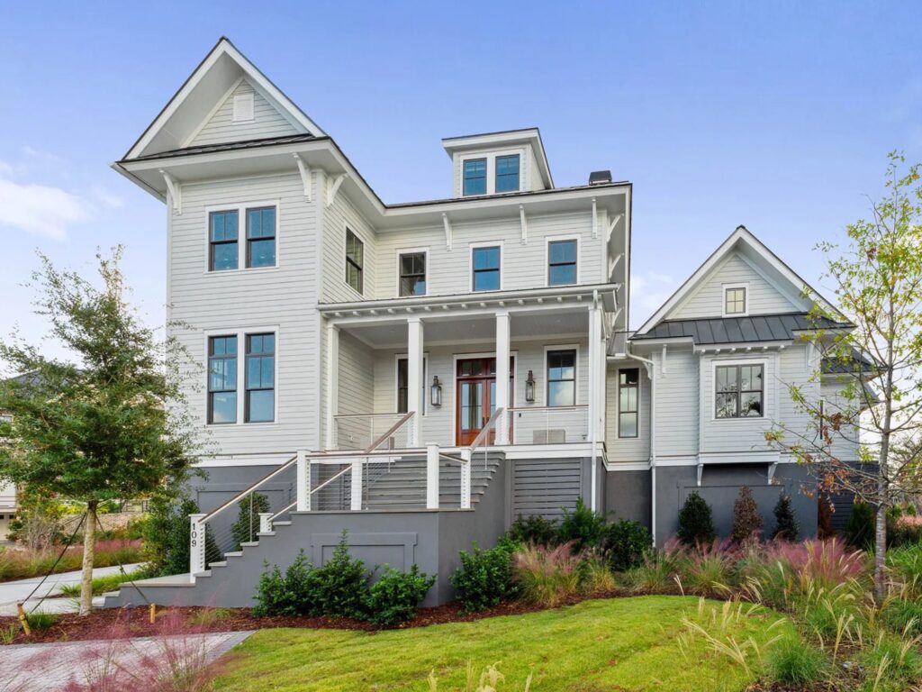 light brown home in charleston sc - Elevated house plans for flood zones
