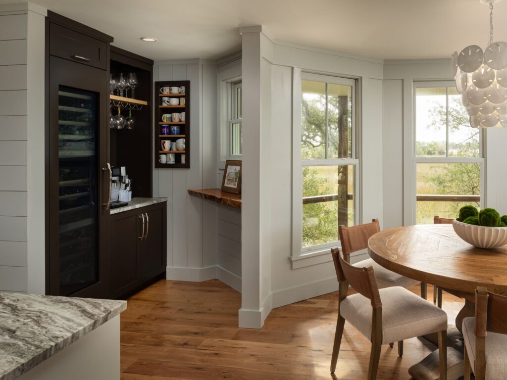 breakfast nook and bar area - room addition