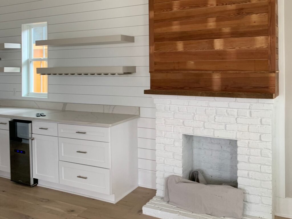 new kitchen counters and fireplace - whole home remodel, charleston, SC