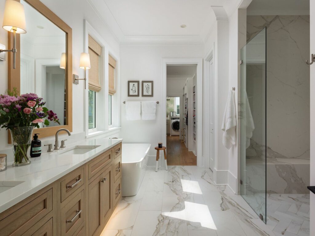 bathroom cabinets and shower