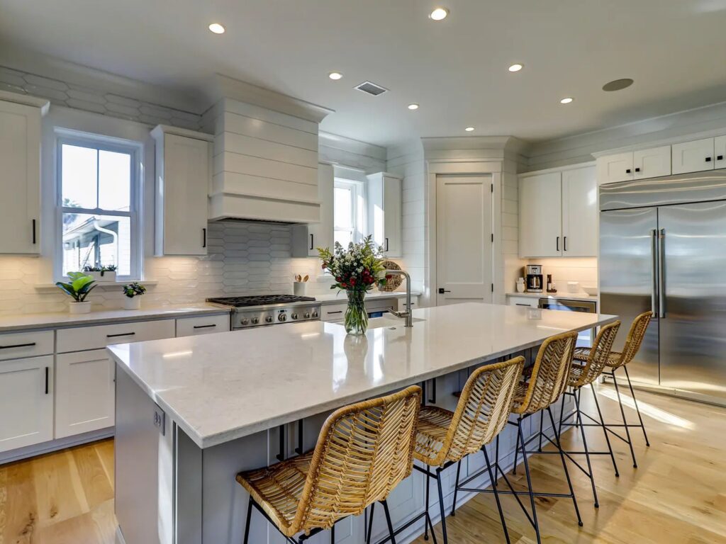 kitchen with modern counter stools - whole home remodel