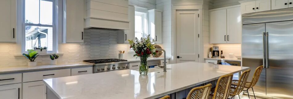 kitchen with modern counter stools - whole home remodel
