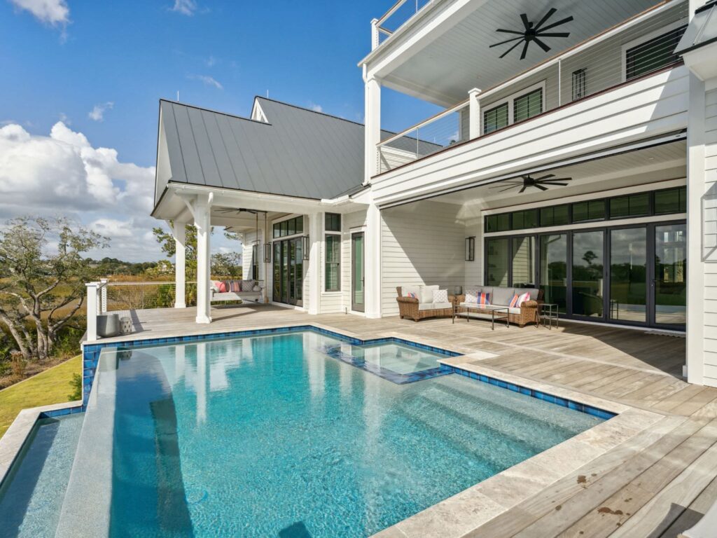 beautiful home on the marsh with a large pool - luxury residential architects