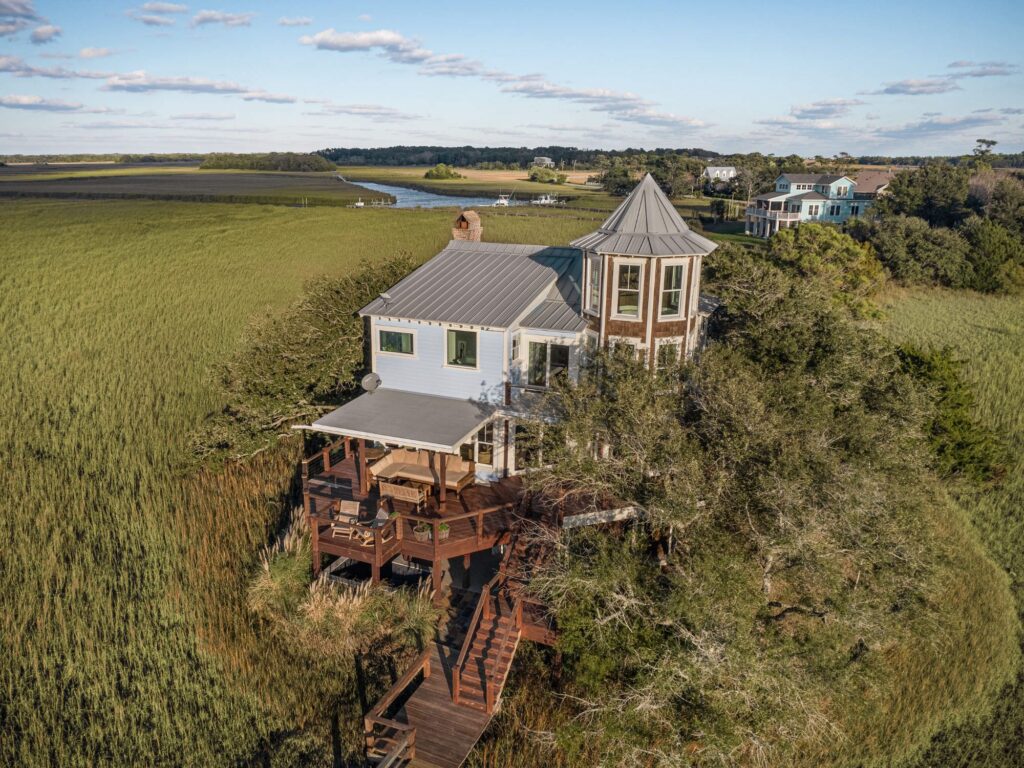 home on the marsh overlooking the water