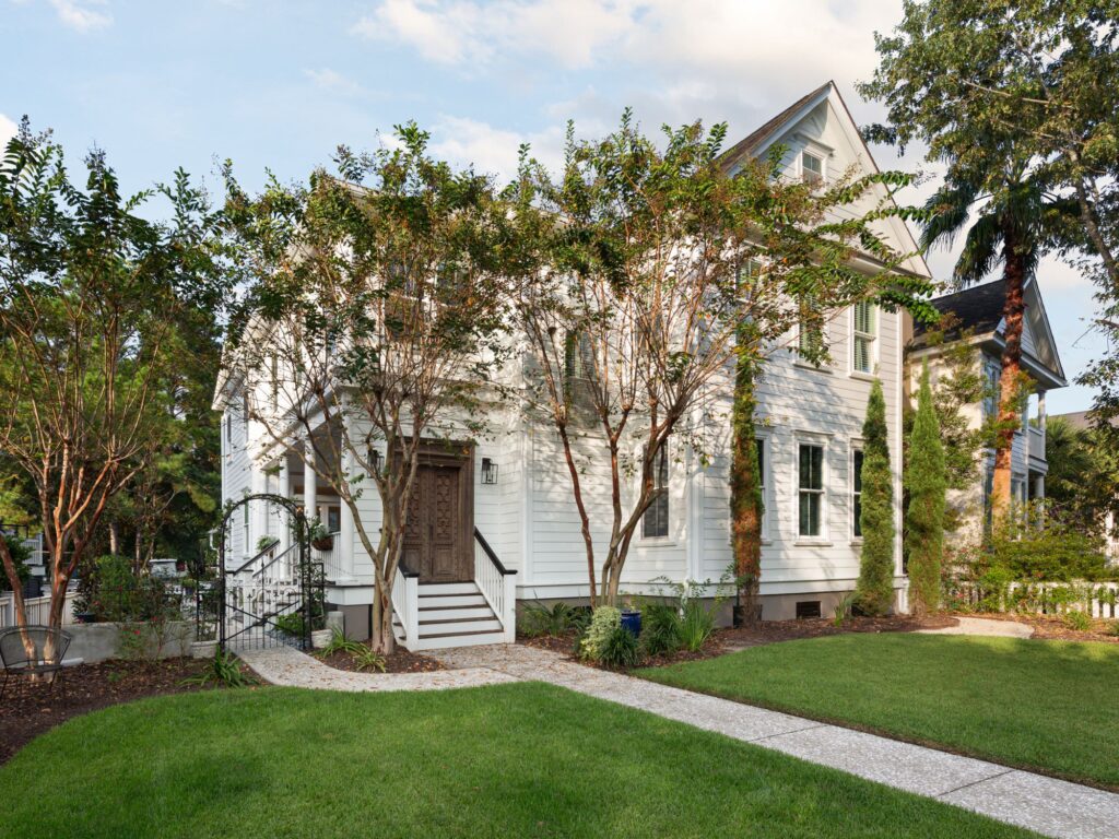 beautiful white home with landscaped yard - luxury residential architects